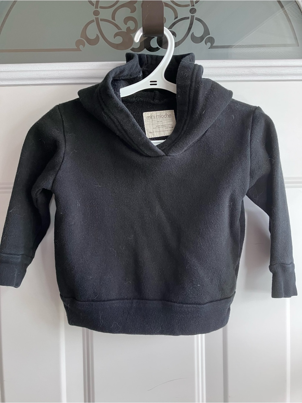 Mini Mioche black hooded sweater organic cotton 18-24 months